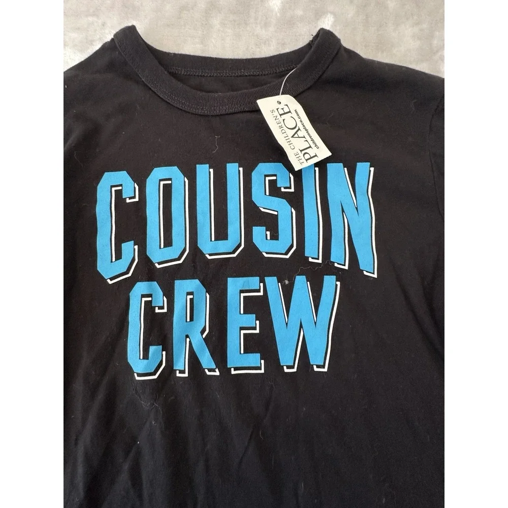 Children's Place Boys T Shirt‎ Long Sleeve Black Size 5/6 Small Cousins Crew NWT